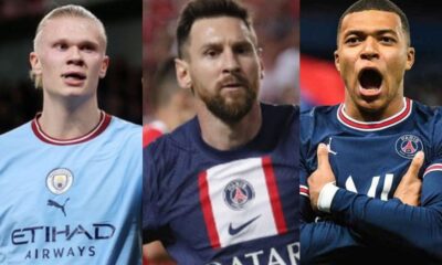 Daftar 10 pemain terbaik dunia di musim 2022/2023 yang terdiri dari messi, mbappe, haaland di posisi tiga besar