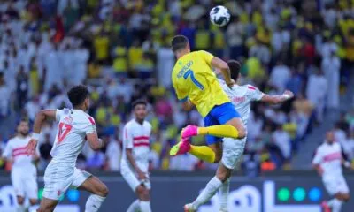 Gol Sundulan Ronaldo di menit ke-74 kala Al Nassr bertemu Monastir di Liga Champions Arab 2023