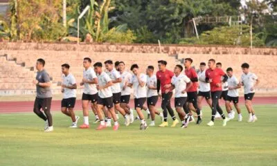 Timnas Indonesia U23 melakukan latihan jelang laga di kualifikasi Piala Asia 2024